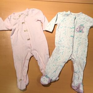2 Little Me Footed Onesies Sleepers